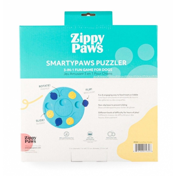 Zippy Paws- Blue SmartyPaws Puzzler 3-in1 Fun Games For Dogs - Picture 3 of 4